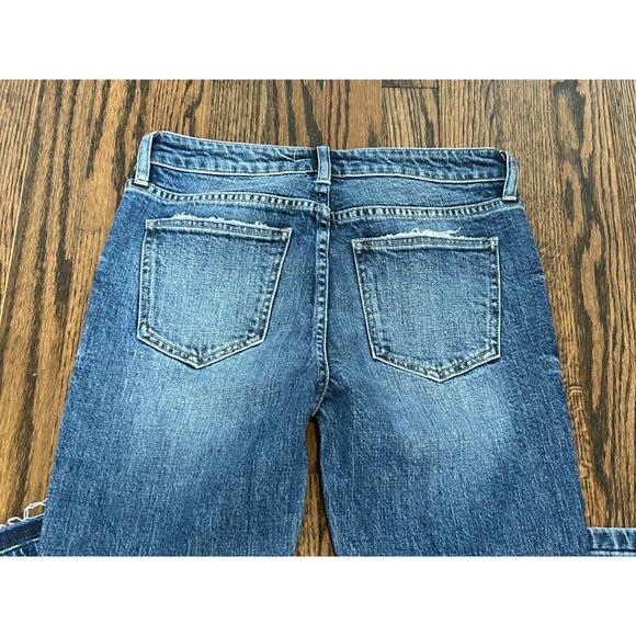 PISTOLA Jeans Womens Sz 27 Blue Denim Mid Rise Straight Leg Side Split Raw Hem - Picture 7 of 8